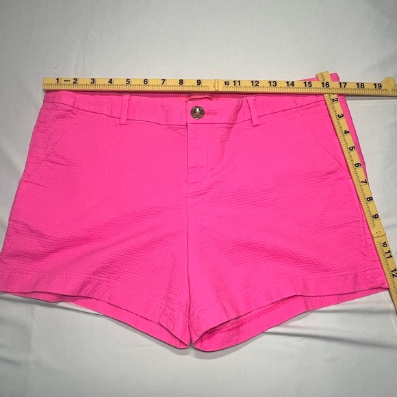 Lilly Pulitzer Seersucker Neon Textured Summer Pink  Callahan Shorts Size 12 - Picture 9 of 9